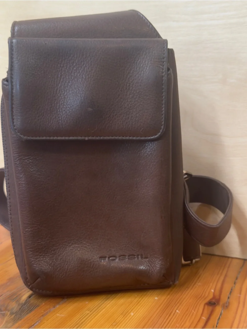 Fossil Dark Brown Leather Belt Bag